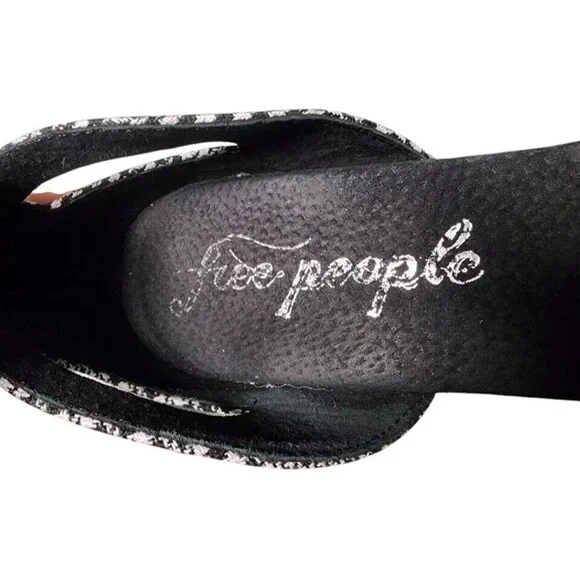 Free People Houndstooth Addison Platform Ankle Strap Size EU 38 US 8 - Picture 8 of 10